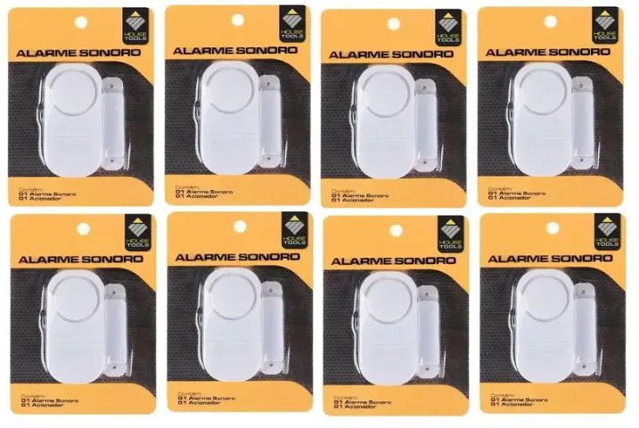 Kit com 8 Alarmes sonoros para porta e janela + pilhas NOVO 