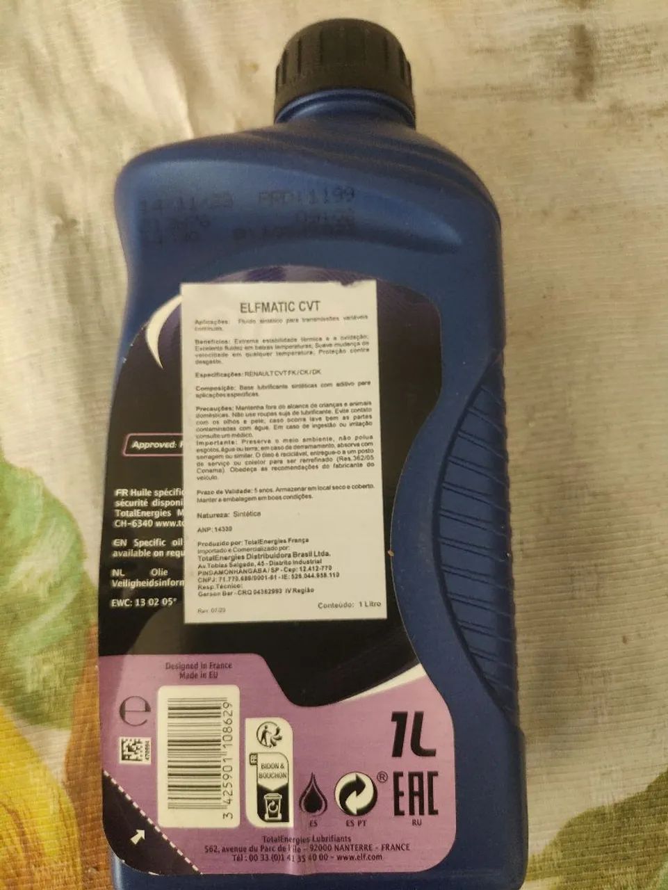 Óleo de Transmissão Elfmatic CVT 1L - Foto 2
