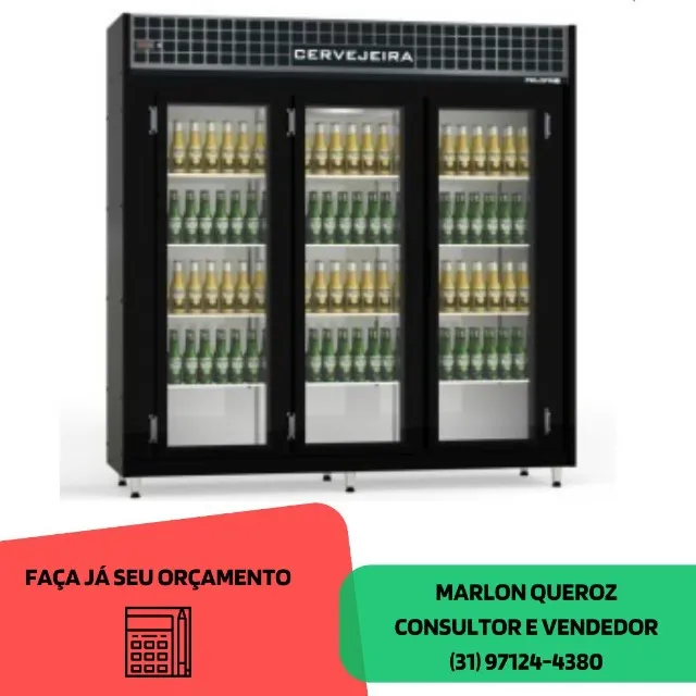 Cervejeira Comercial 03 Portas de Vidro 1473 Litros PoloFrio