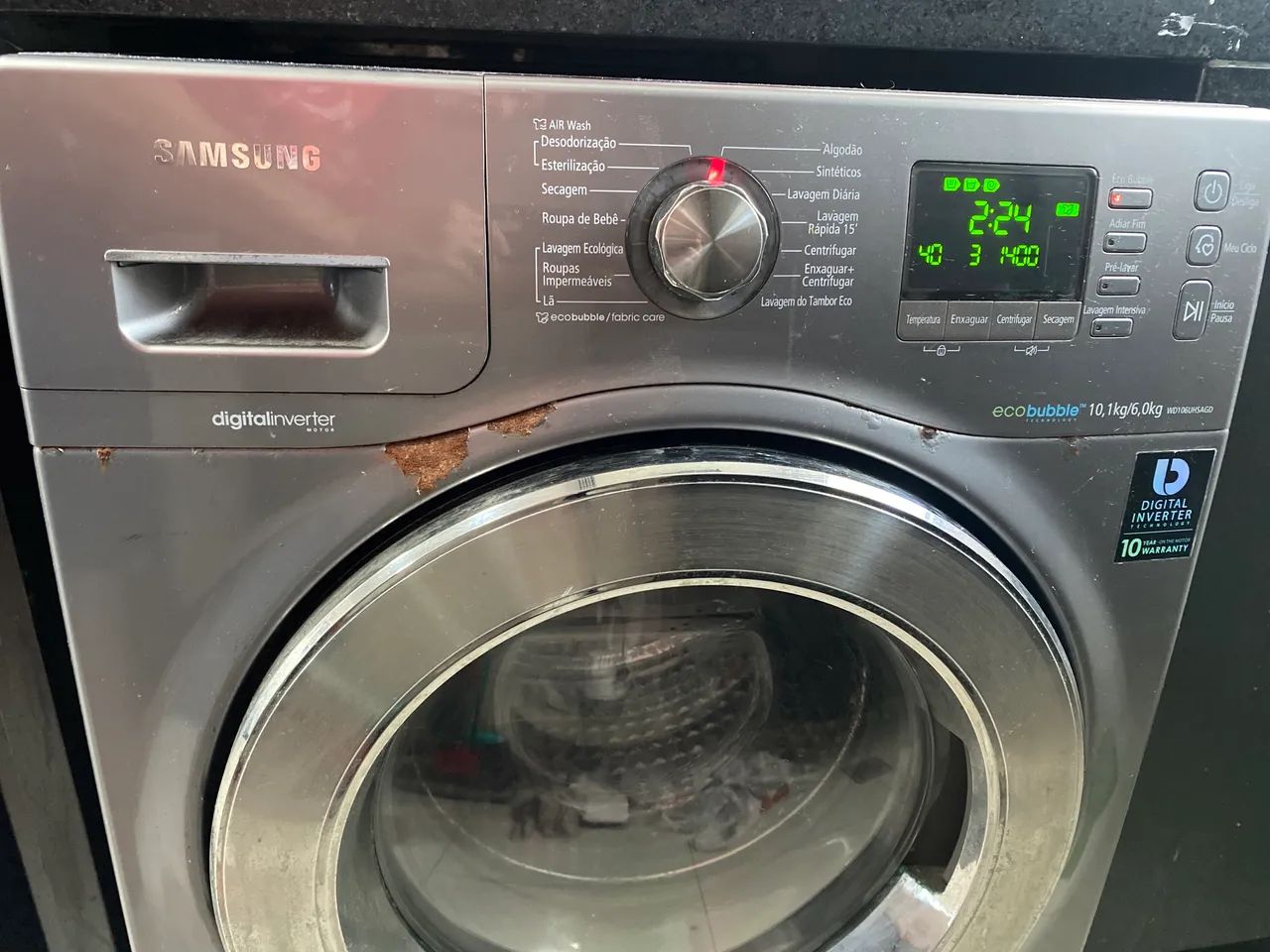 Máquina de lavar Samsung Eco Bubble Digital Inverter 10kg - lava e seca - Foto 3