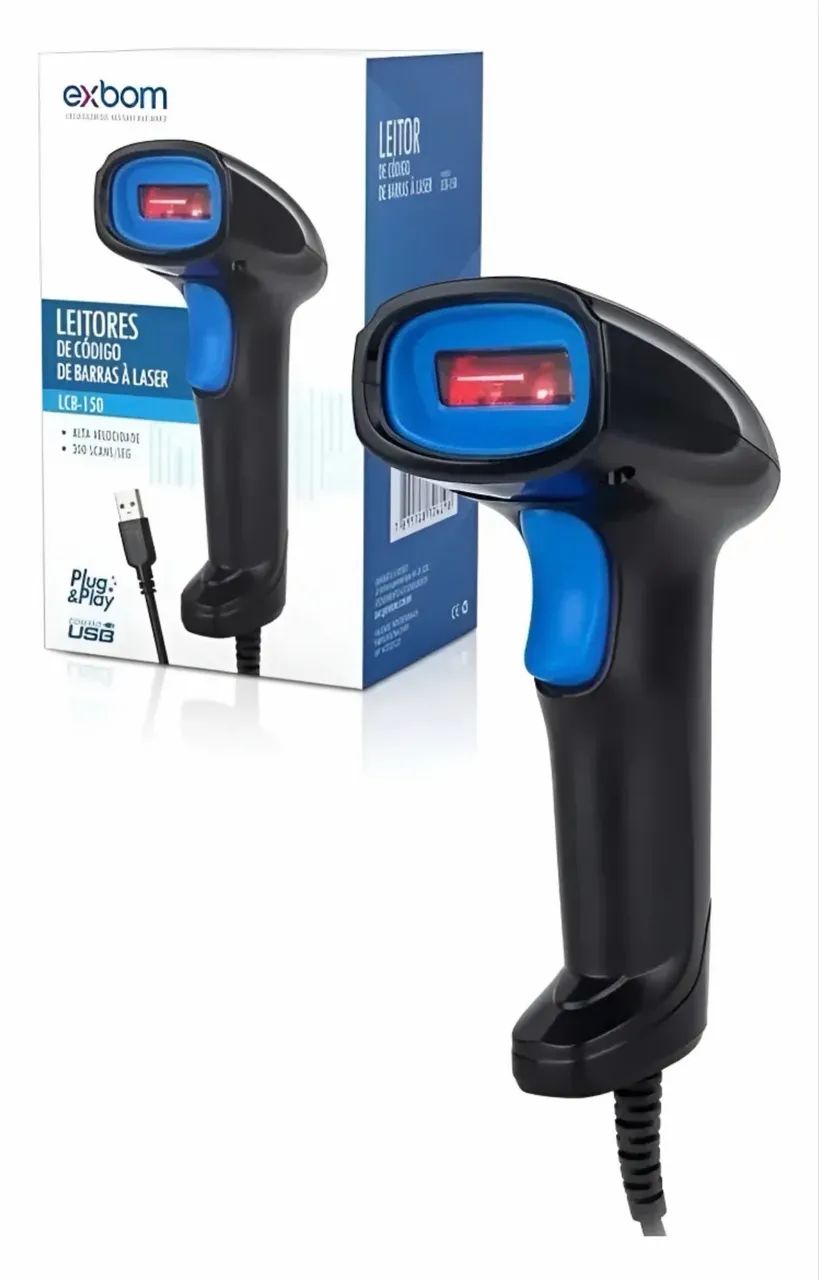 Leitor De Código De Barra Com Fio Exbom Lcb-150 Resolução 4m 127/220v Preto Usb - Foto 2