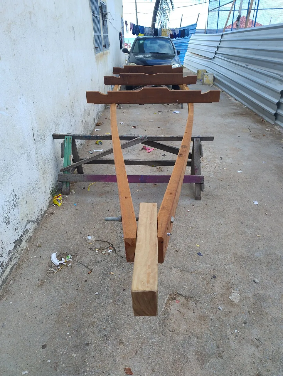 Carrocinha de madeira para lancha ou barco de pequeno porte