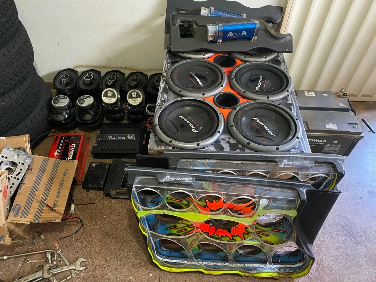 Som Automotivo Completo - Pioneer, Amplificadores e Bateria