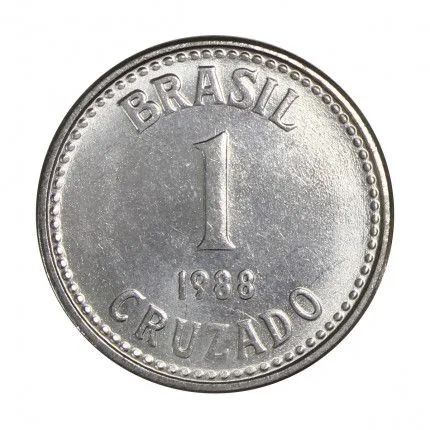 Moedas 1 Cruzado 1988 e 10 Cruzados 1987