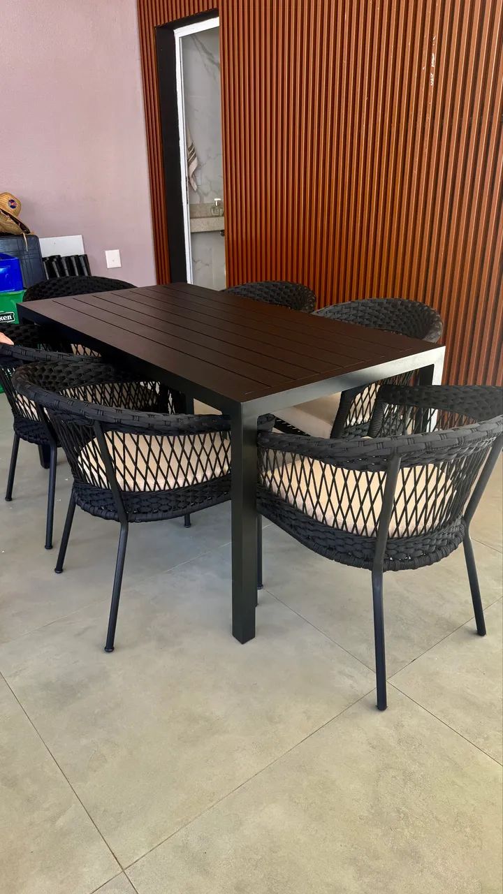 Mesa área externa alumínio corda nautica aquablock