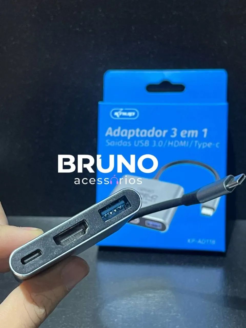 Adaptador Tipo C 3 em 1 - Foto 2