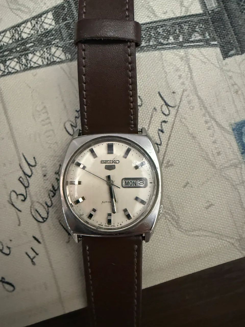SEIKO 6119 mostrador champanhe -japan  - Foto 3
