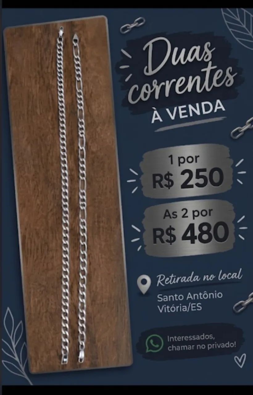 Cordão, masculino, prata.