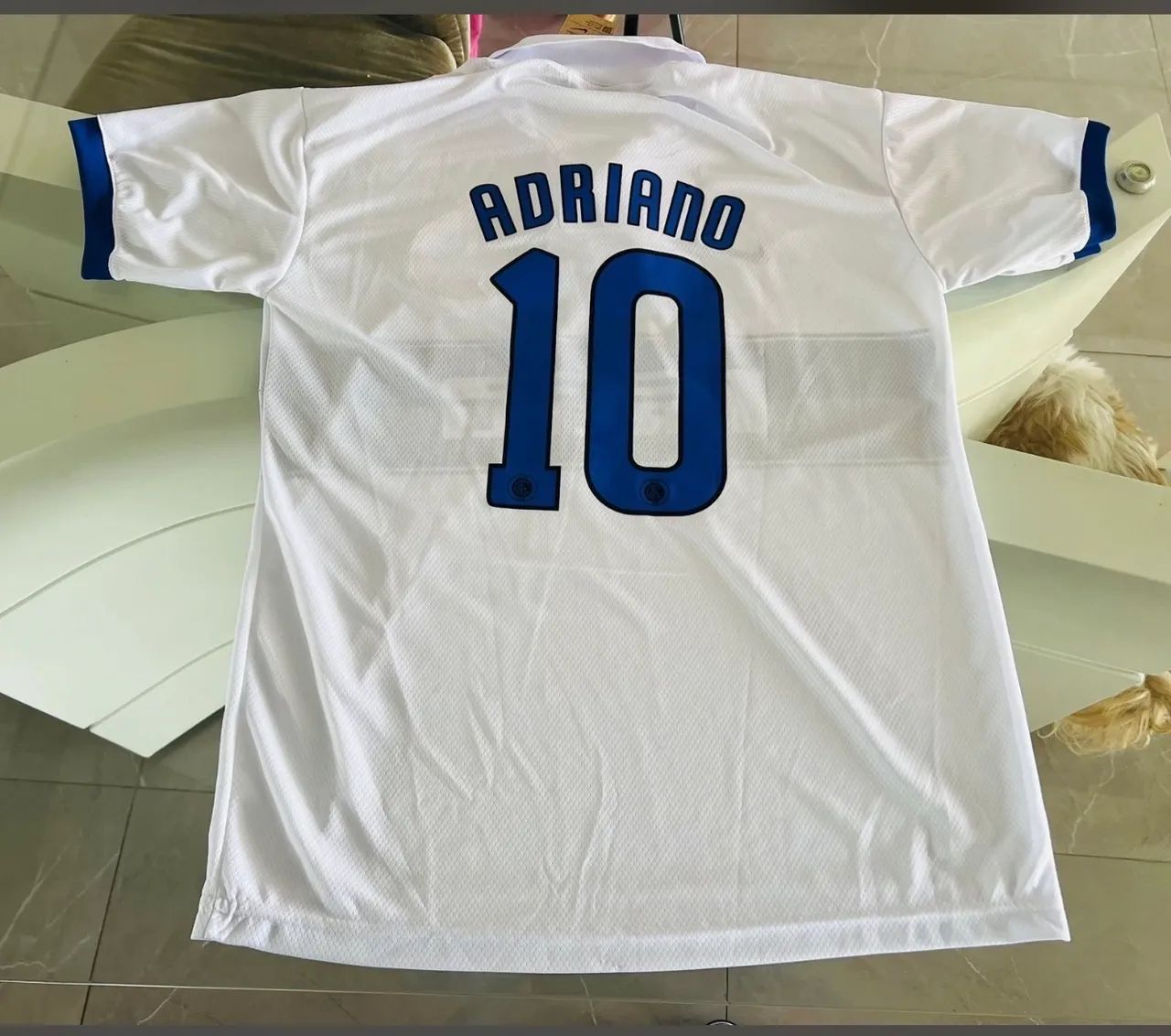 CAMISA INTER DE MILÃO - 2009/2010 - BRANCA RETRO - ADRIANO 10 - NACIONAL - NOVAS! - Foto 2