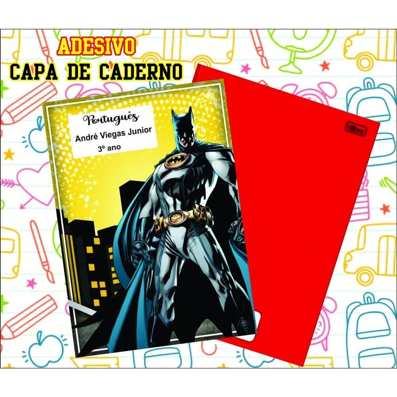 Kit 6 adesivos capa caderno ( qualquer tema disponível ) - Foto 4