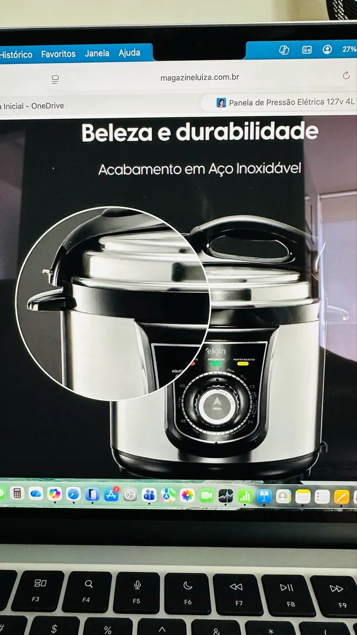 Panela de Pressão Elétrica 127v 4L Segura e Prática 840W 127v Elgin - Foto 6