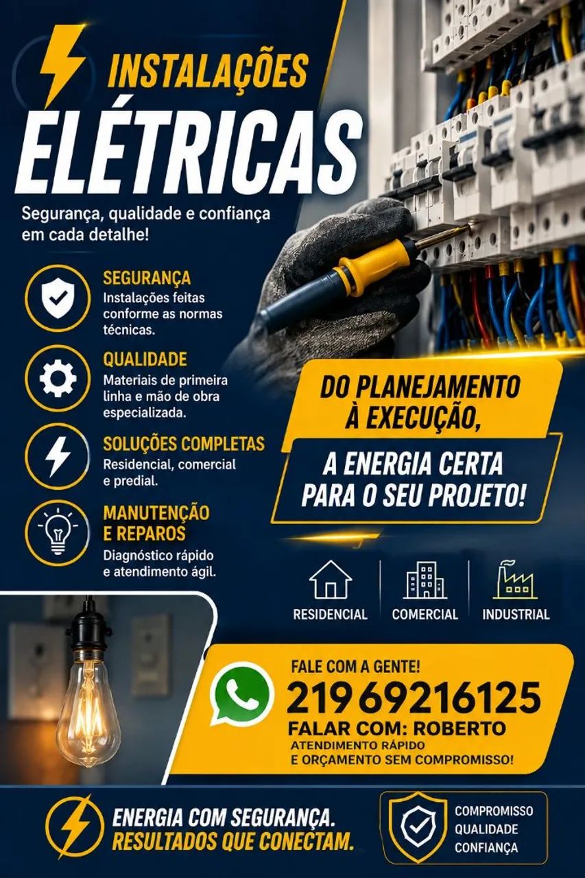 Eletricista e Refrigeração e Manutenção.