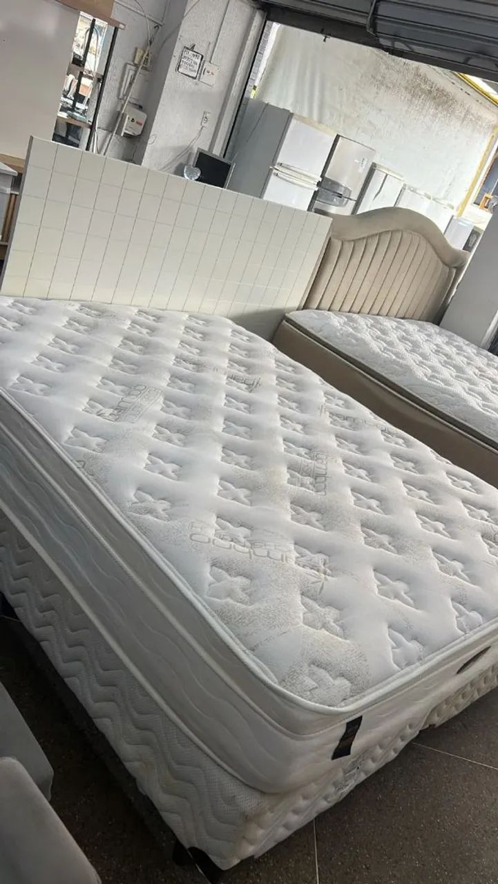 Cama box Queen size colchão simons molas ensacadas  - Foto 2
