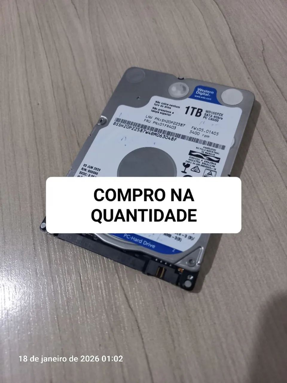 HD de notebook ou desktop 