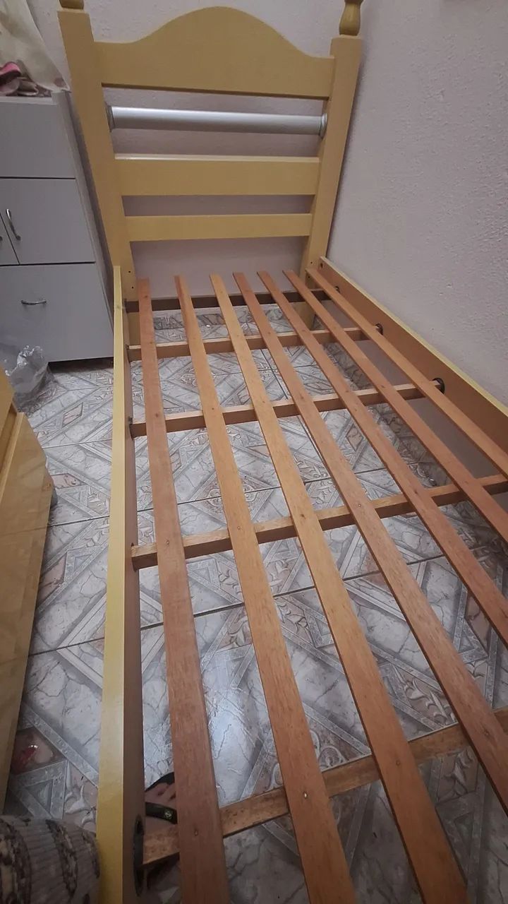 Cama solteiro madeira clara - Foto 3