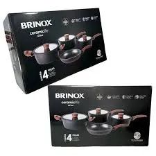CJ DE PANELAS BRINOX  CERAMIC LIFE SIRIUS PRETA 4 PECAS 4814/102 - Foto 5