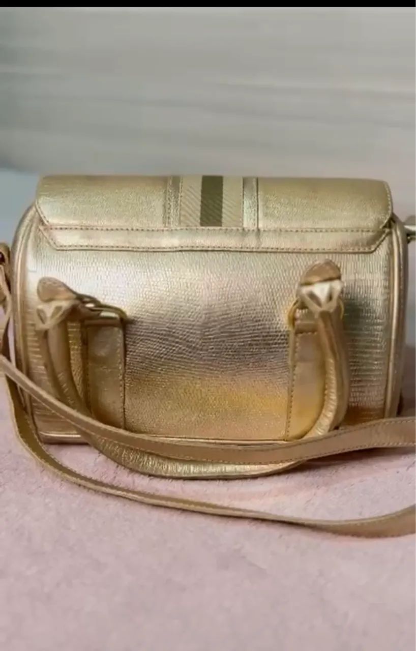 Bolsa Carmen Steffens Original Dourada | Excelente Estado - Foto 4