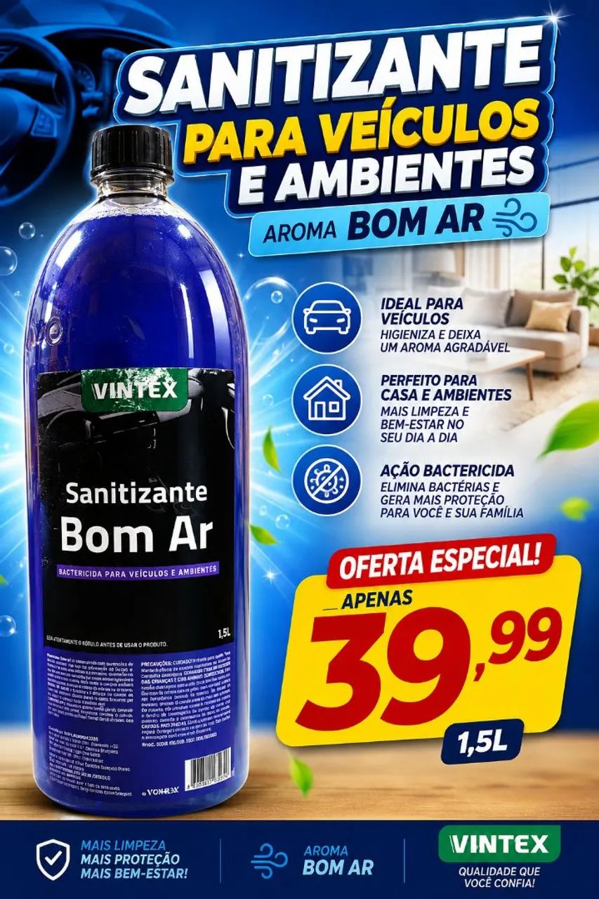 Cheirinho de carro e bactericida VINTEX/VONIX