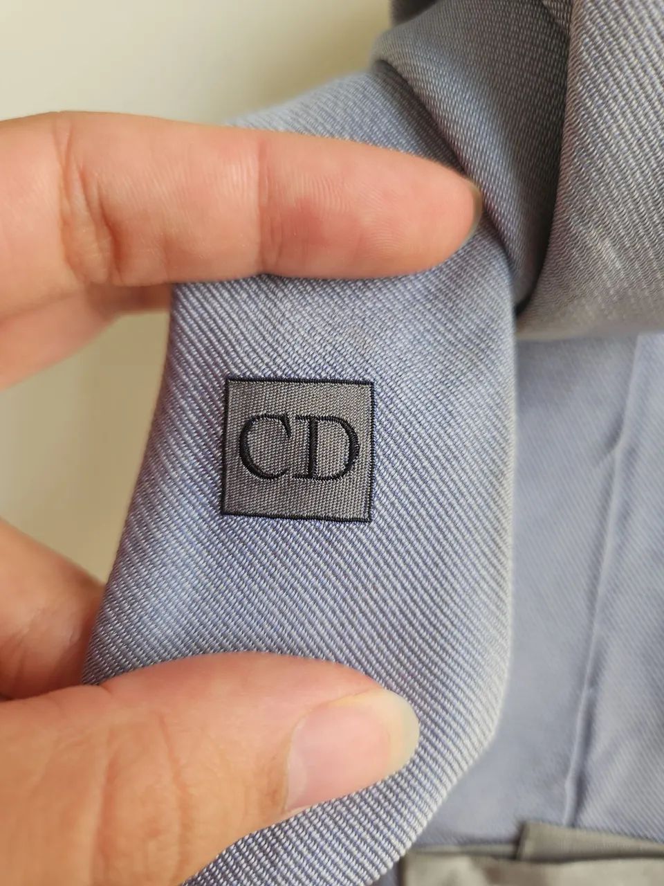 Gravata de seda azul claro Dior - Foto 4
