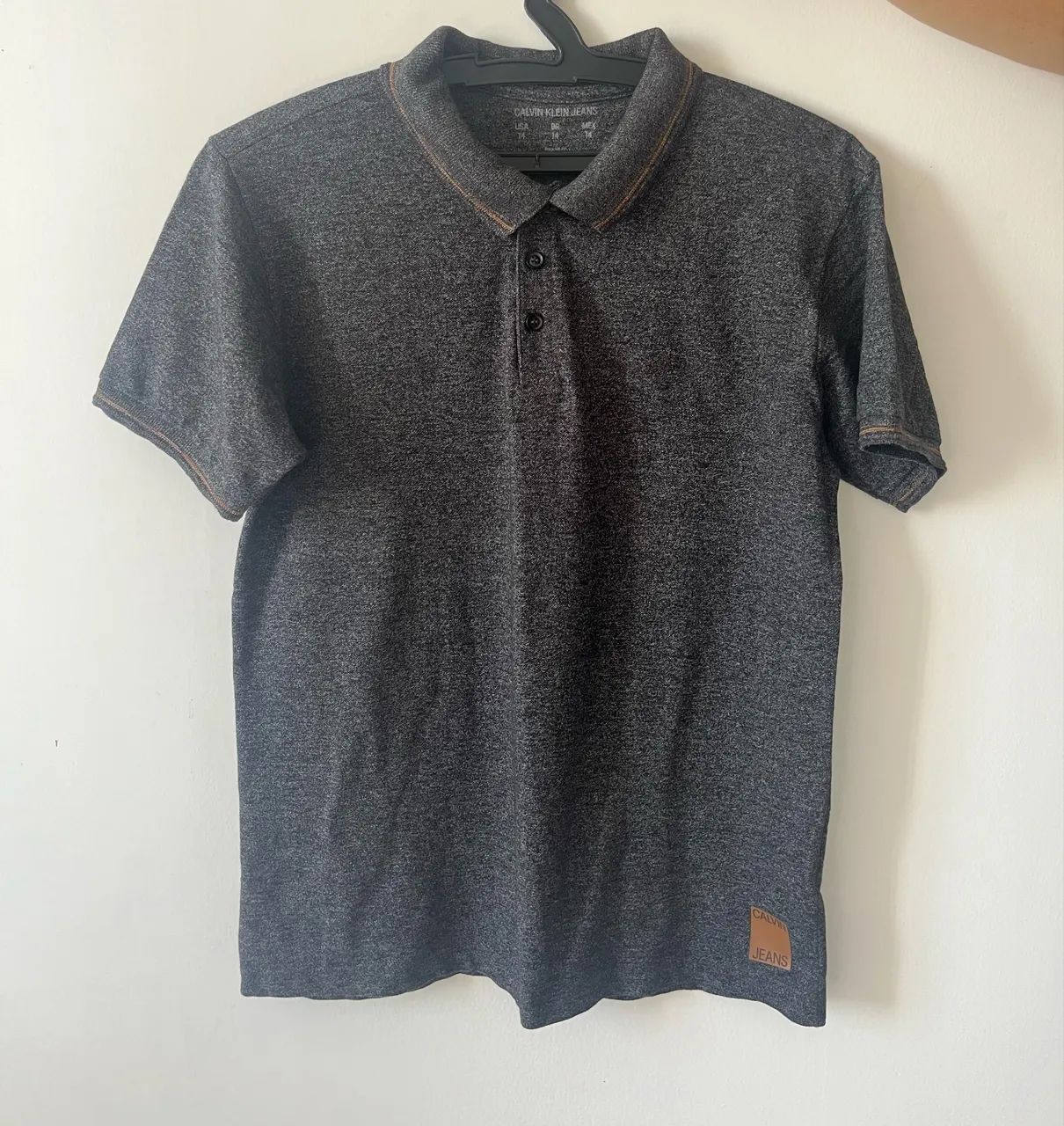 Camisa Polo Calvin Klein cinza infantil