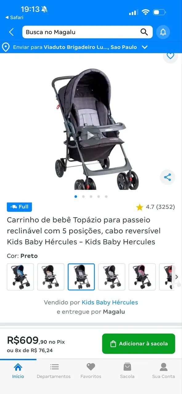 Carrinho de bebê novo na caixa 