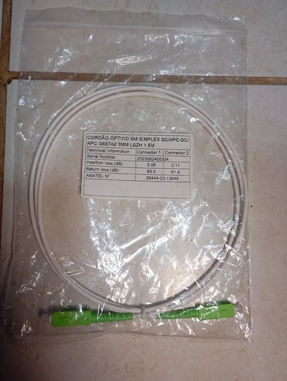 Cordão óptico SM simplex