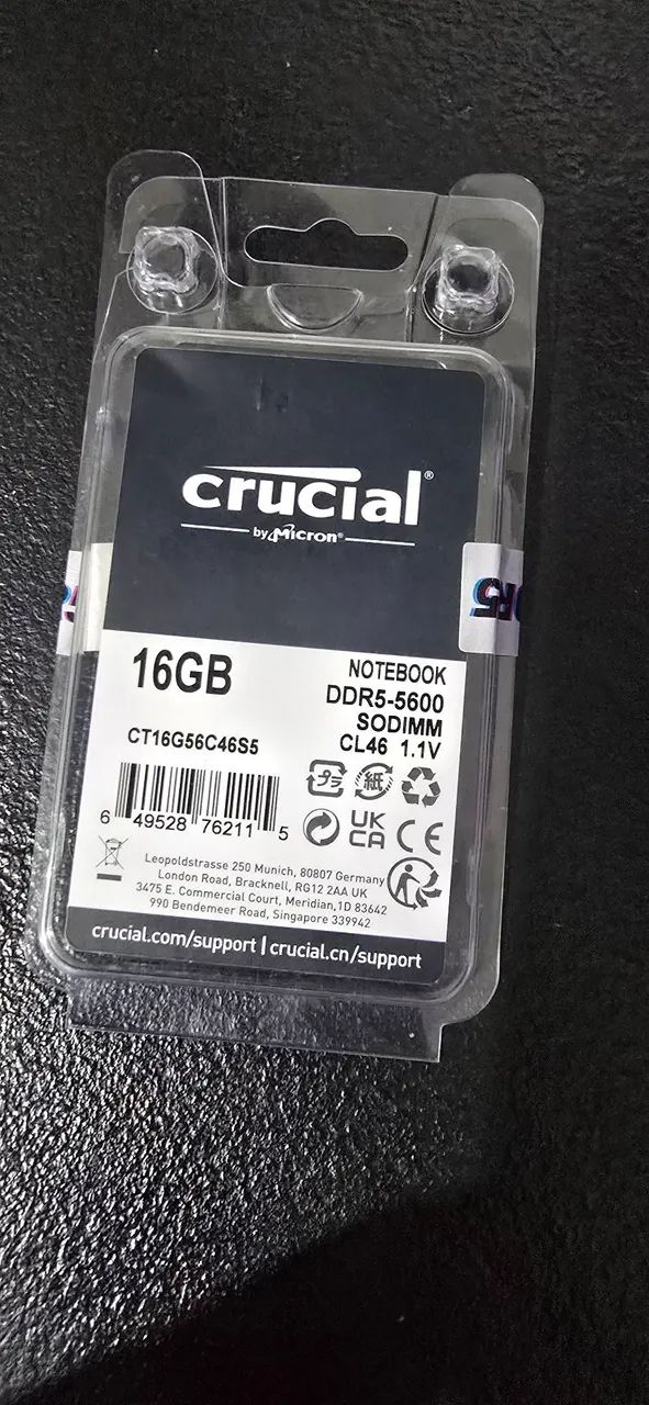 Memória Ddr5 16gb Lacrada