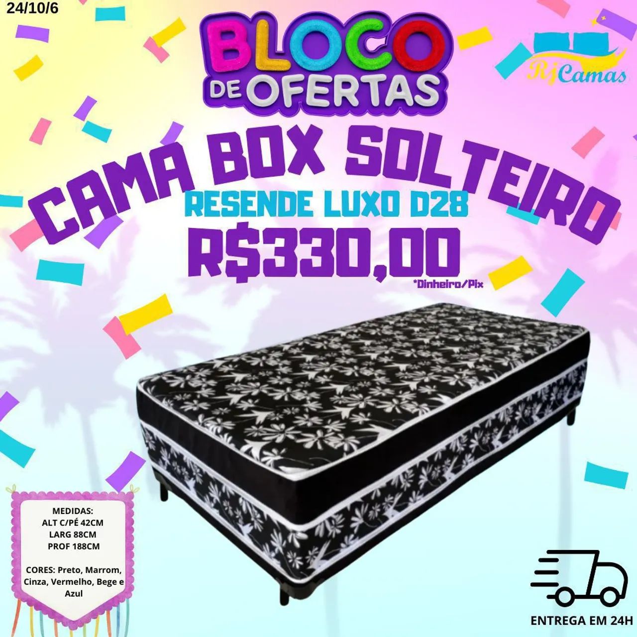 CAMA BOX SOLTEIRO D28 - DIRETO DE FÁBRICA 