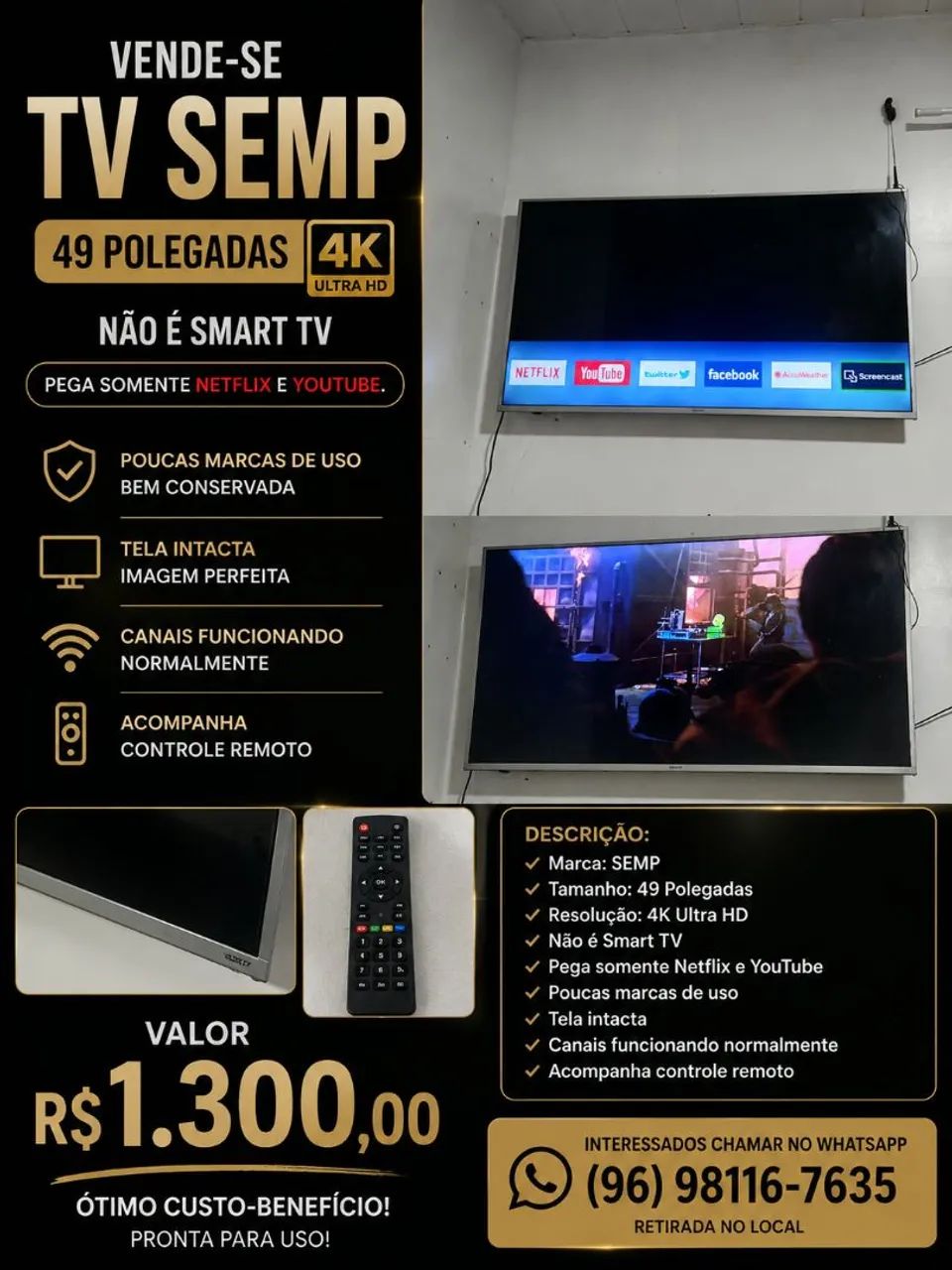 Vendo TV 49p.