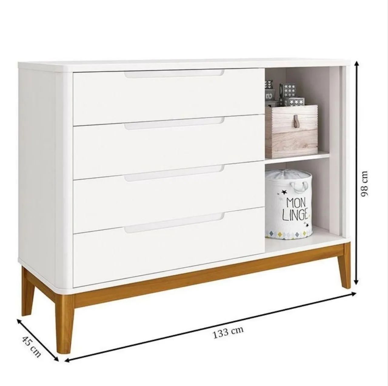 Cômoda infantil - Branco fosco 
