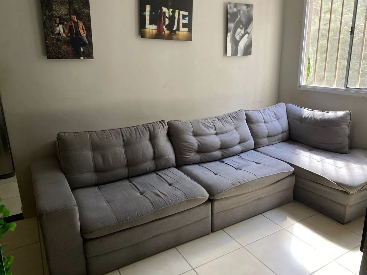 Sofá linho 3 metros retrátil  - Foto 3