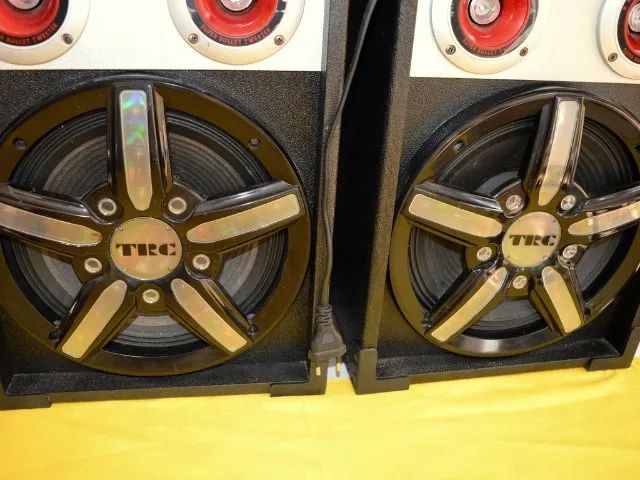 Caixas de Som TRC 100Watts, Completas USB, SD, FM Seminovas. - Foto 4