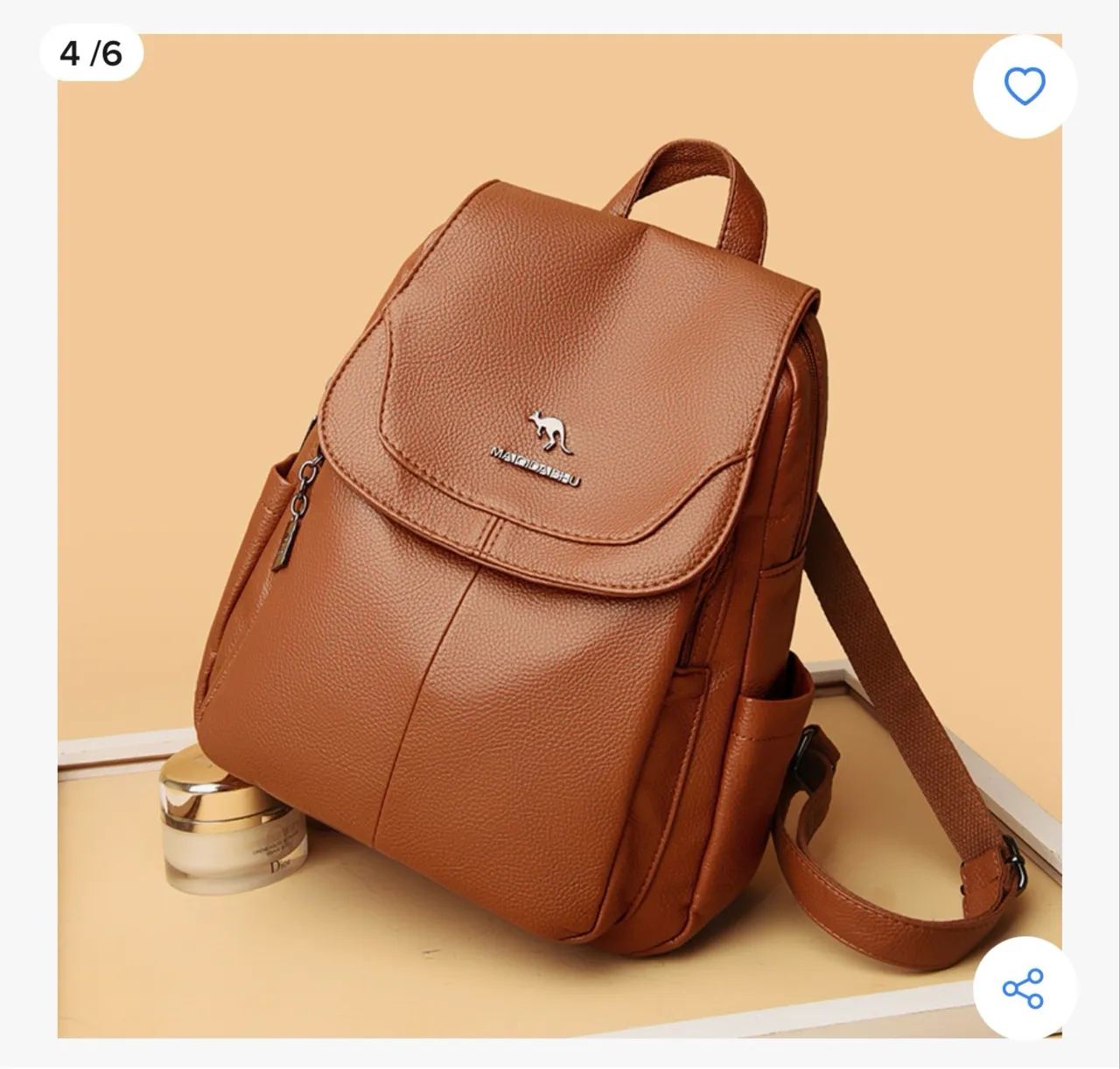 Bolsa Balidaishu Couro Marrom  - Foto 2
