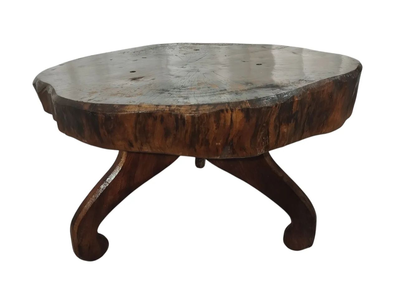 Mesa De madeira Maciça artesanal rústica - PEÇA ÚNICA  - Foto 4