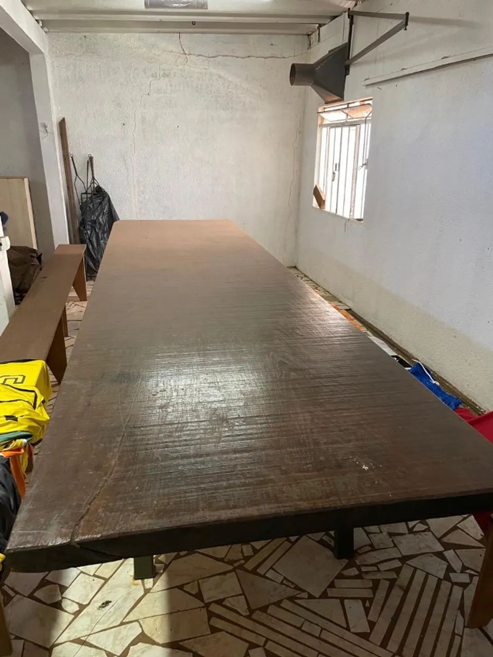 MESA DE IPÊ MACIÇA (PRANCHA COM PÉS DE METAL) - Foto 2