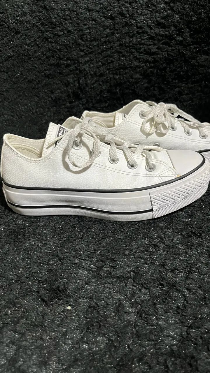 Tênis AllStar plataforma couro