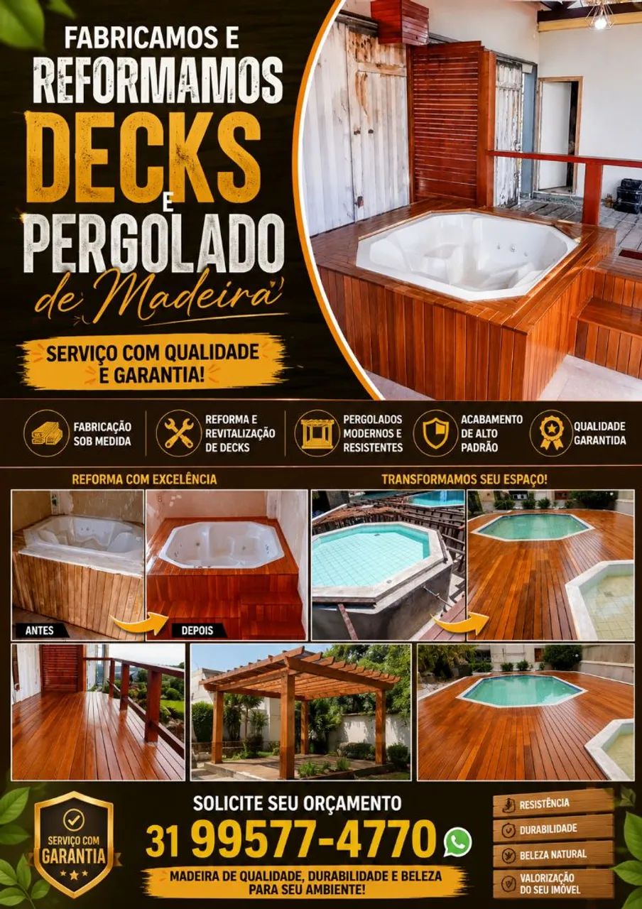 Construímos e reformamos decks e pergolado de madeira.  - Foto 3