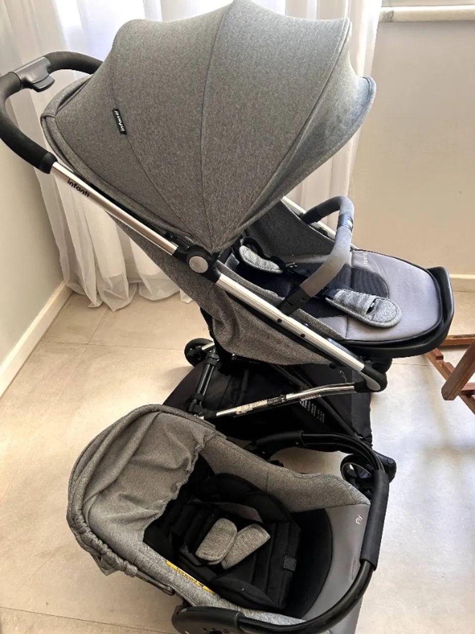 Carrinho de bebe com bebe conforto - Foto 5