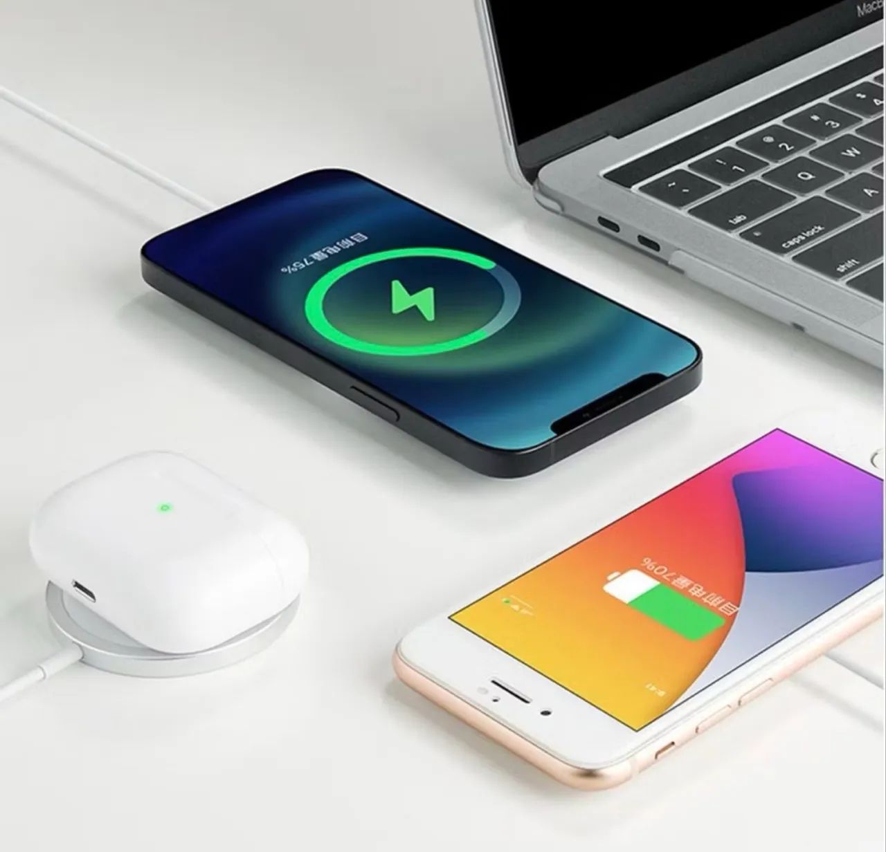 Carregador Magnético Sem Fio iPhone Magsafe 15W iPhone e Samsung  - Foto 4