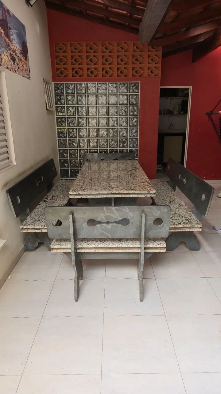 MESA DE GRANITO + 4 BANCOS - Foto 2