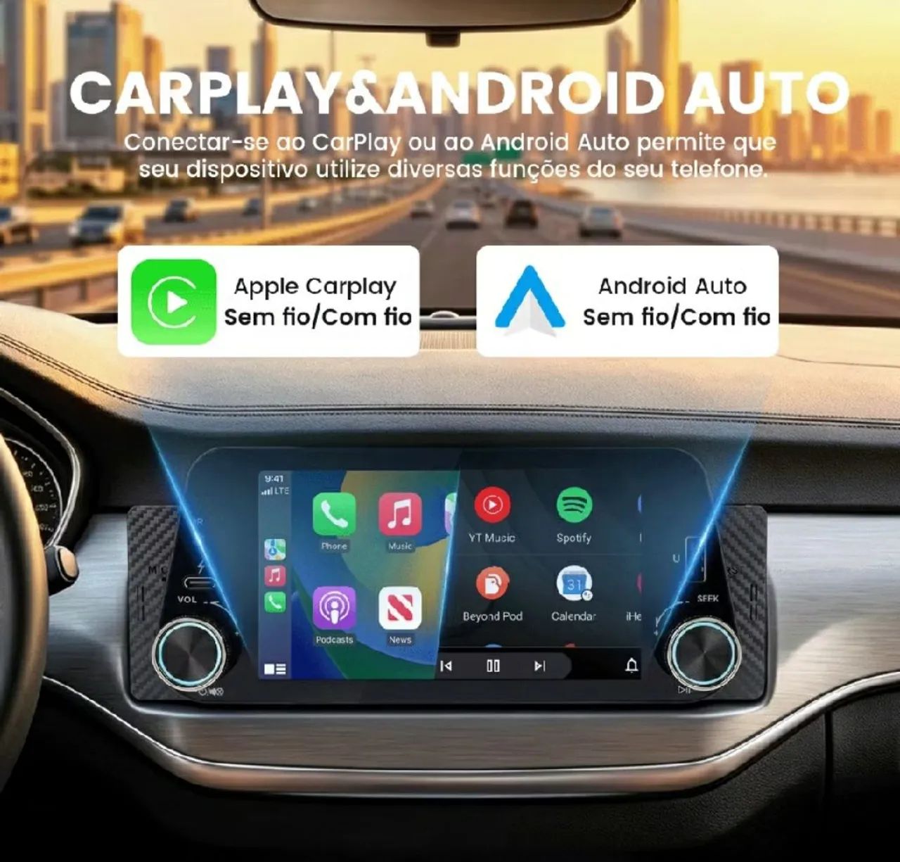 Rádio MP5 bluetooth Carplay & Android auto - Foto 5