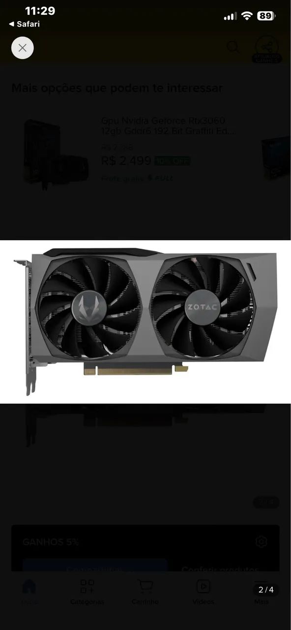 Placa de vídeo RTX 3060 TI 8 GIGA - Foto 2