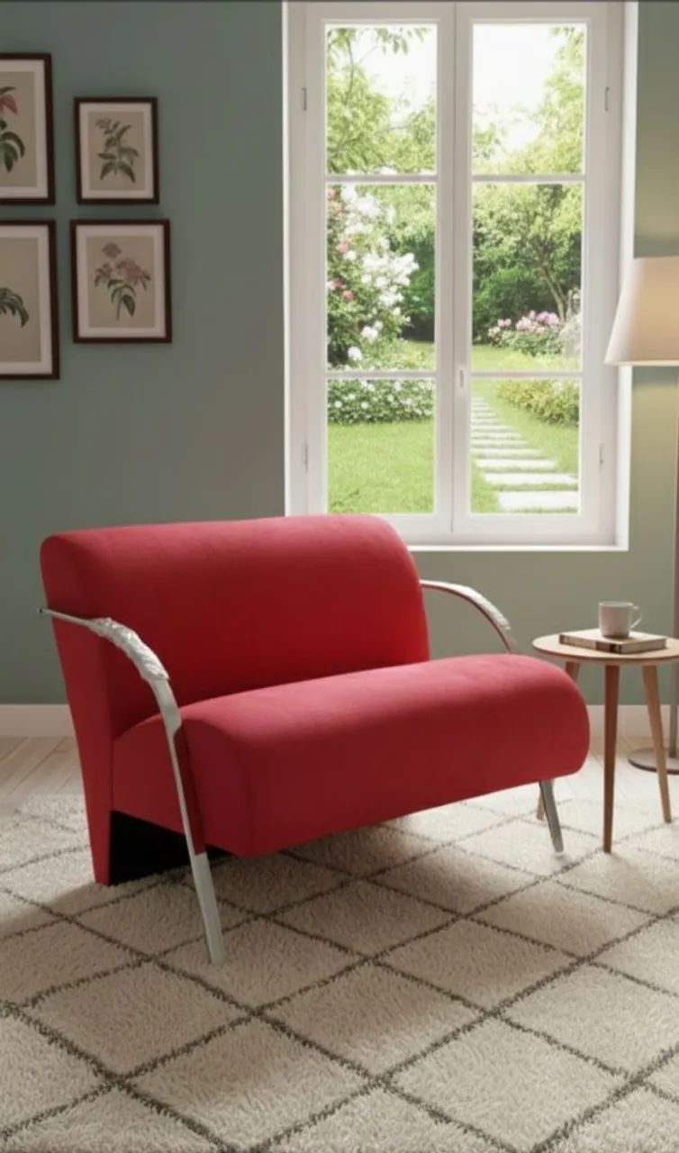 Two-Seater Armchair with Aluminum Arms65138001663873123