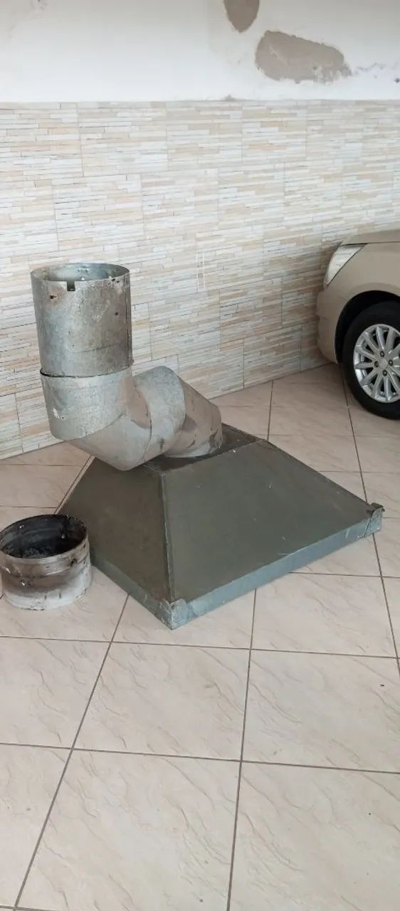 Coifa galvanizada 100 x 80 cm com dutos 