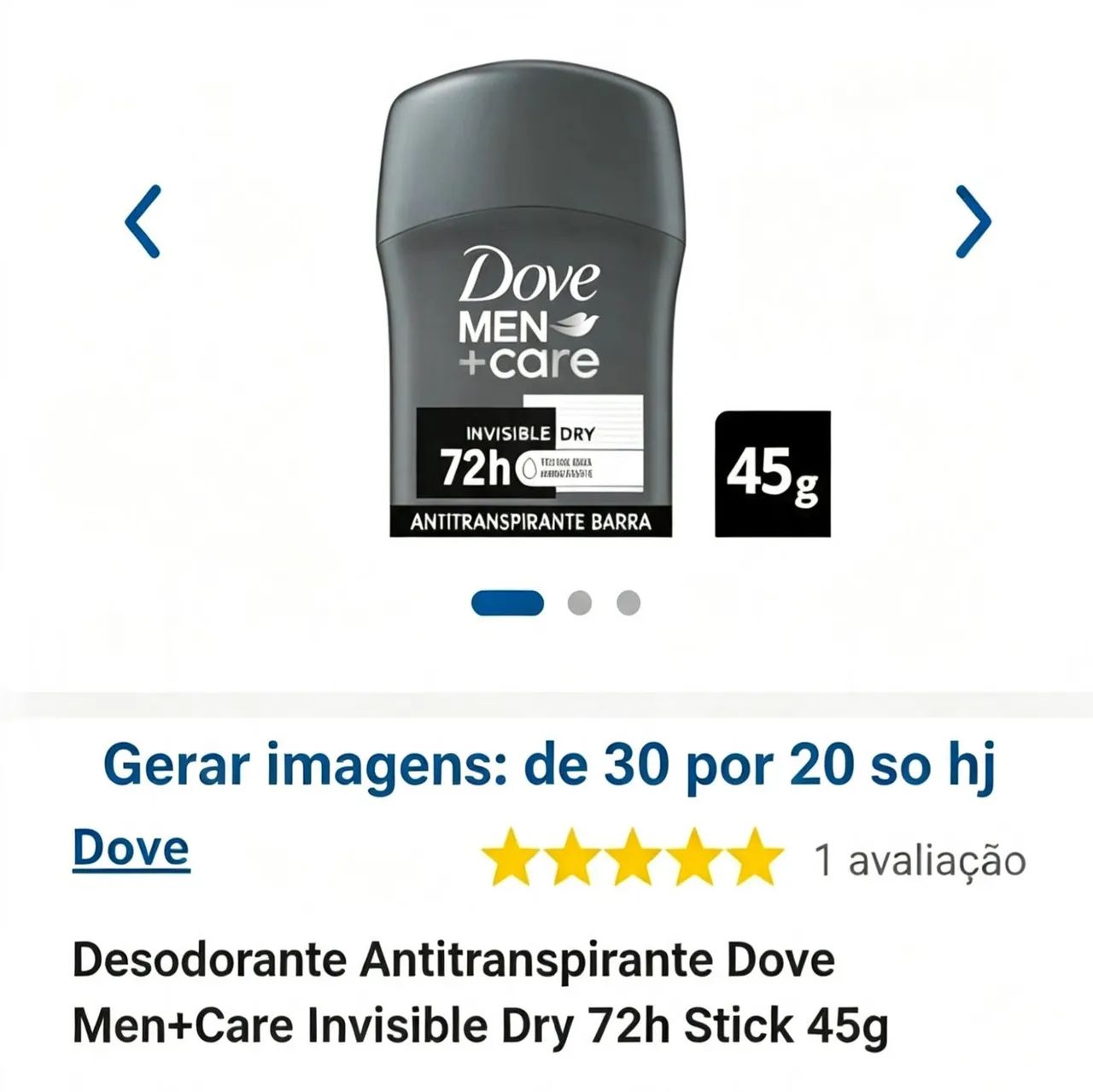 Desodorante dove barra 
