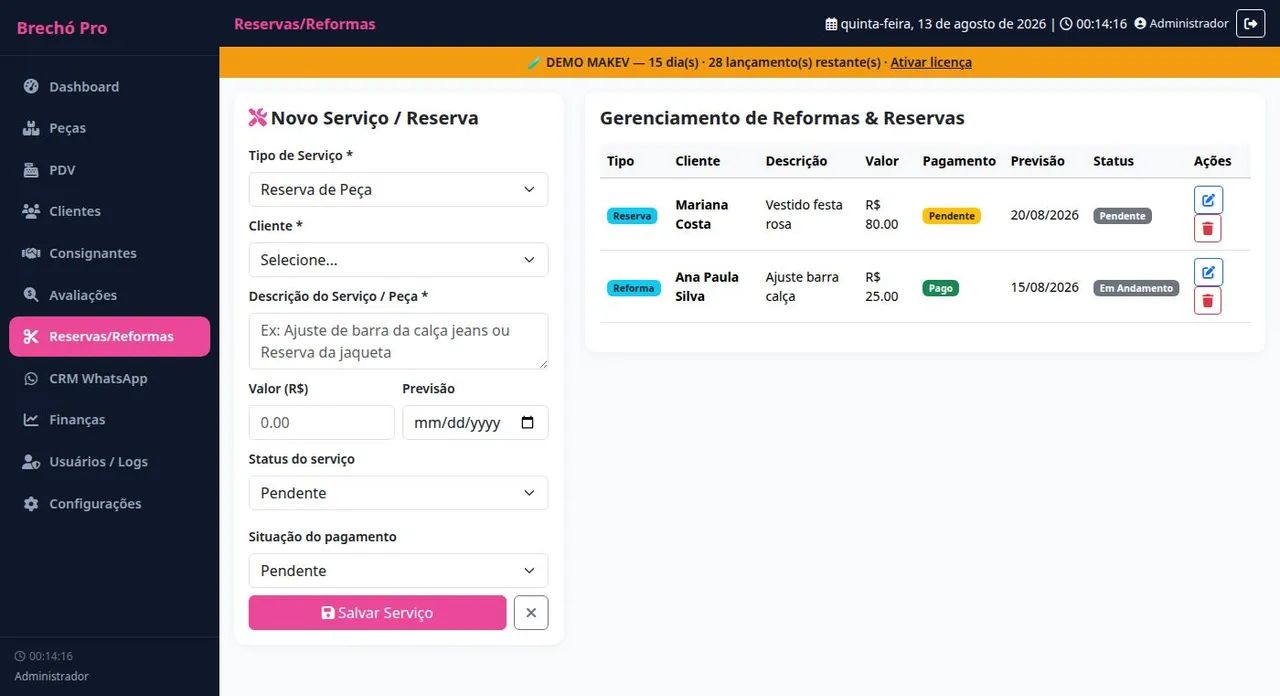 Sistema Brechó Pro ? PDV, estoque, crédito crm  WhatsApp - Foto 5