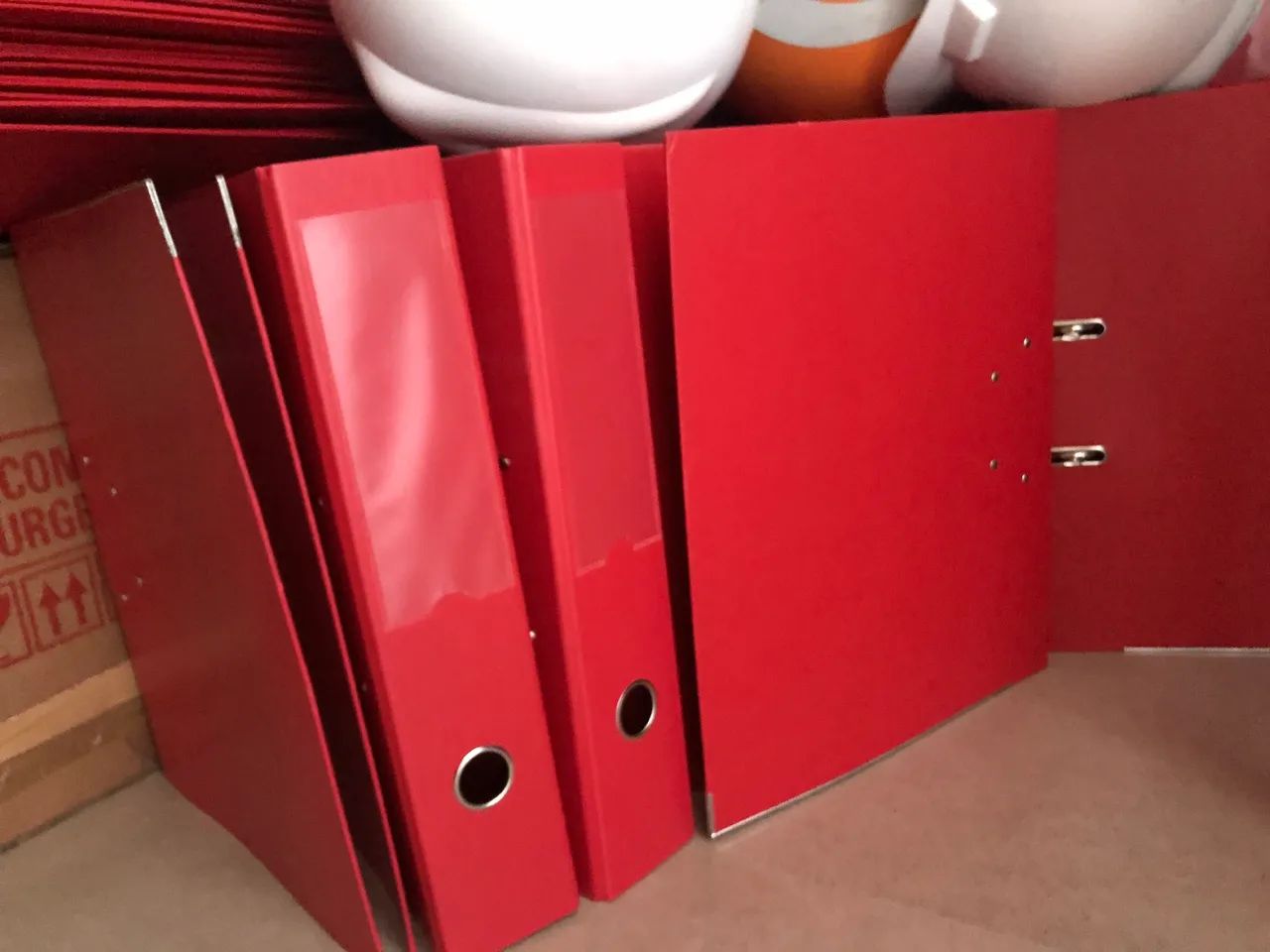 Pasta Registradora Lombada A-Z Chies Larga Ofício 285x345x73mm Vermelha Seminovas - Foto 5