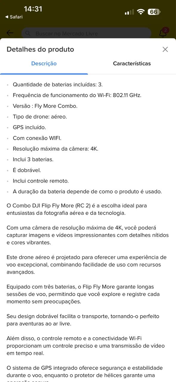 Combo Dji Flip Fly More DJI Rc 2 Cor cinza - Foto 2
