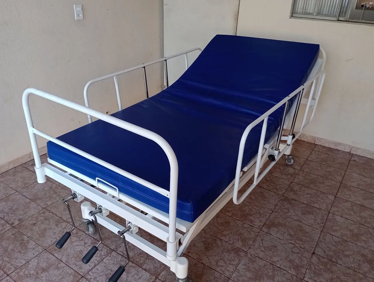 Cama hospitalar 3 manivelas com colchão (melhor custo benefício) - Foto 5
