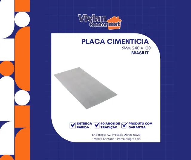 Placa Cimenticia Brasiplac Plus 6mm 240 x 120 Brasilit